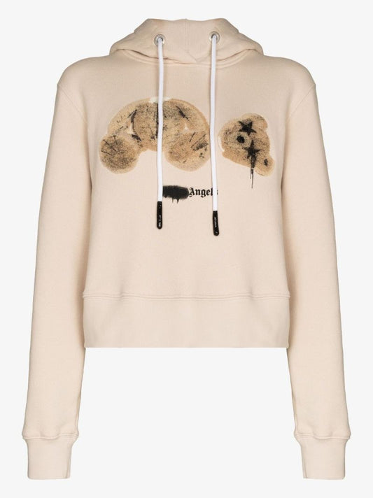 Sprayed Bear Print Hoodie