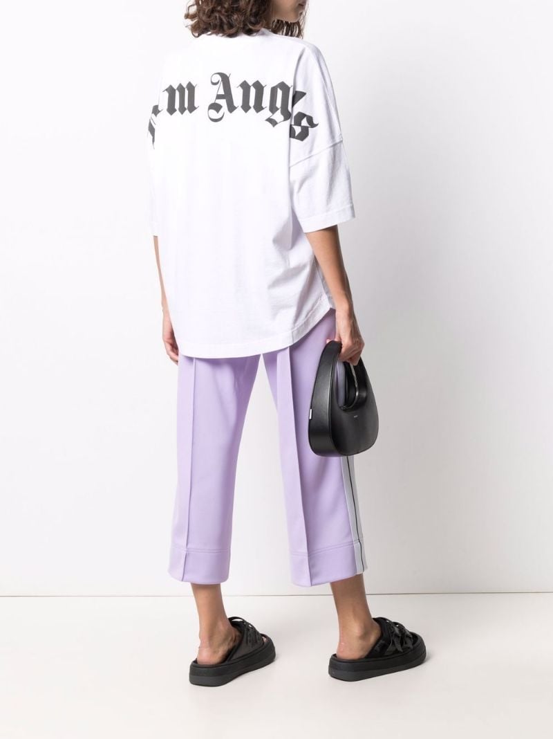 White Logo Print Cotton T-shirt
