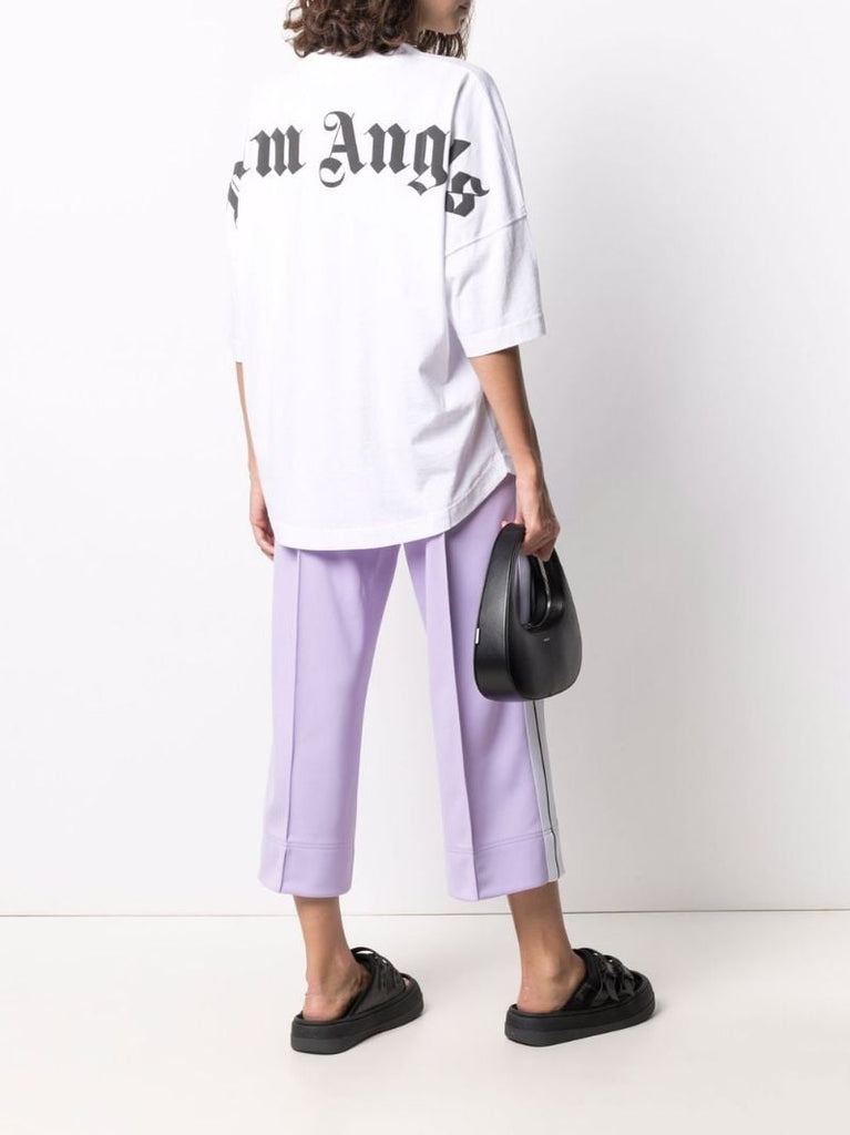 White Logo Print Cotton T-shirt