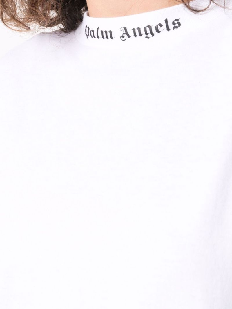 White Logo Print Cotton T-shirt