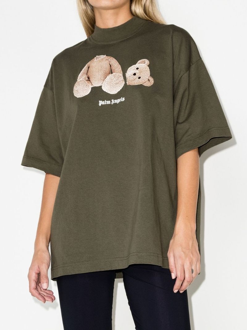 Bear Logo Print Cotton T-shirt