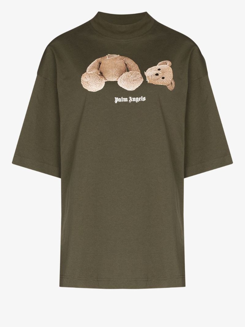 Bear Logo Print Cotton T-shirt