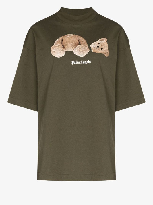 Bear Logo Print Cotton T-shirt