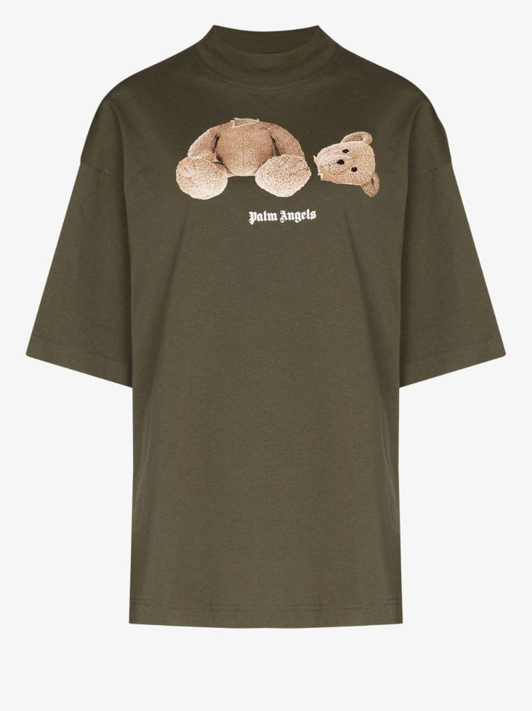 Bear Logo Print Cotton T-shirt