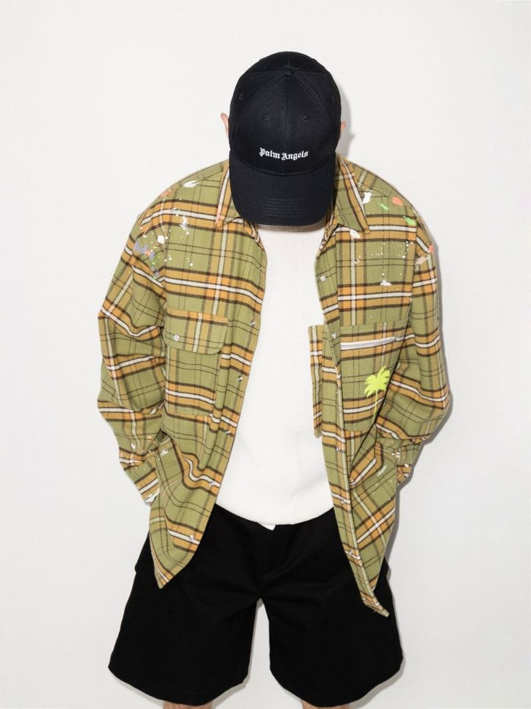 Black Logo Embroidered Cotton Baseball Cap