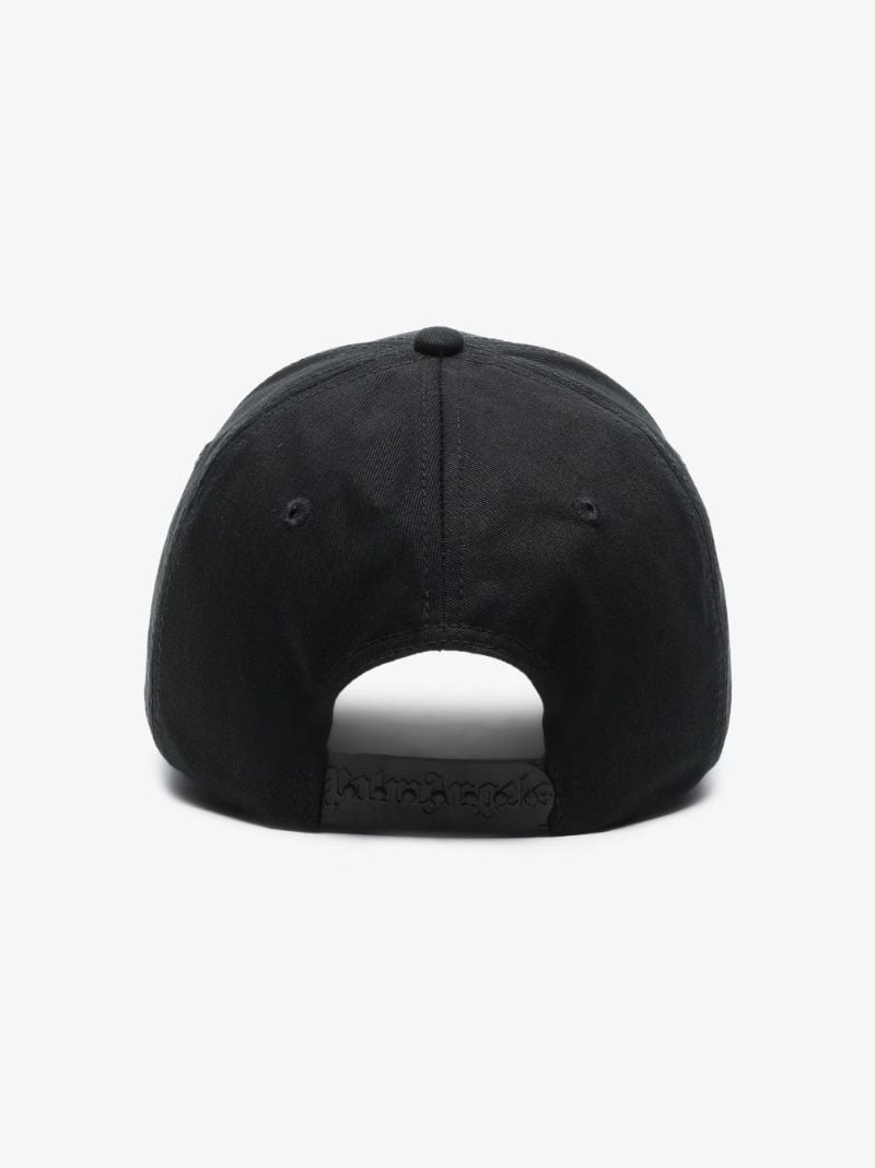 Black Logo Embroidered Cotton Baseball Cap