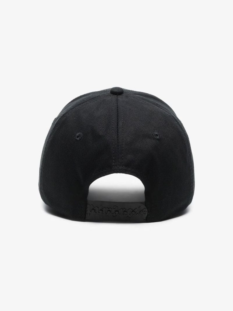 Black Logo Embroidered Cotton Baseball Cap