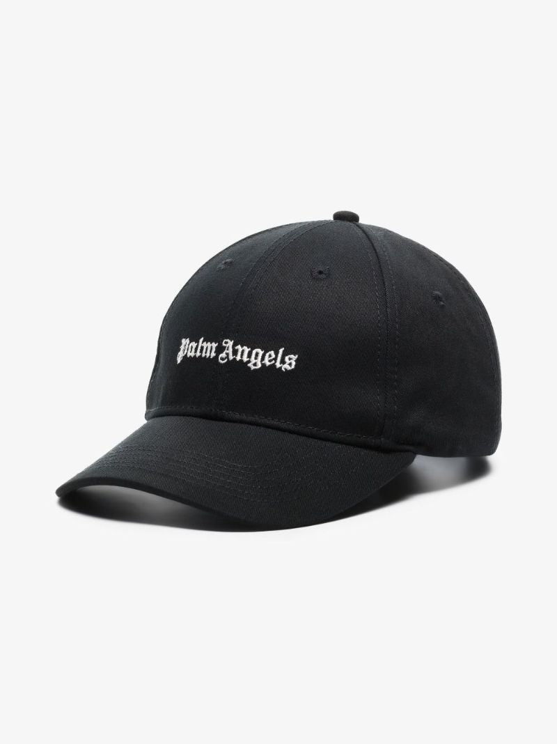 Black Logo Embroidered Cotton Baseball Cap