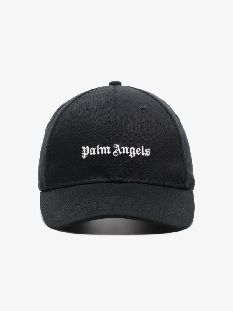 Black Logo Embroidered Cotton Baseball Cap