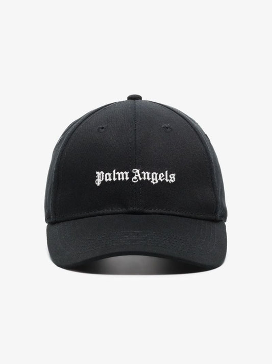 Black Logo Embroidered Cotton Baseball Cap