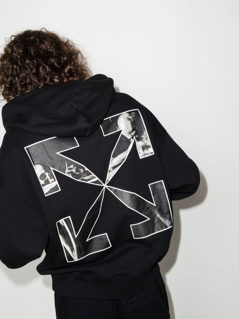 Black Caravaggio Arrows Cotton Hoodie