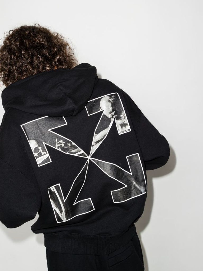 Black Caravaggio Arrows Cotton Hoodie