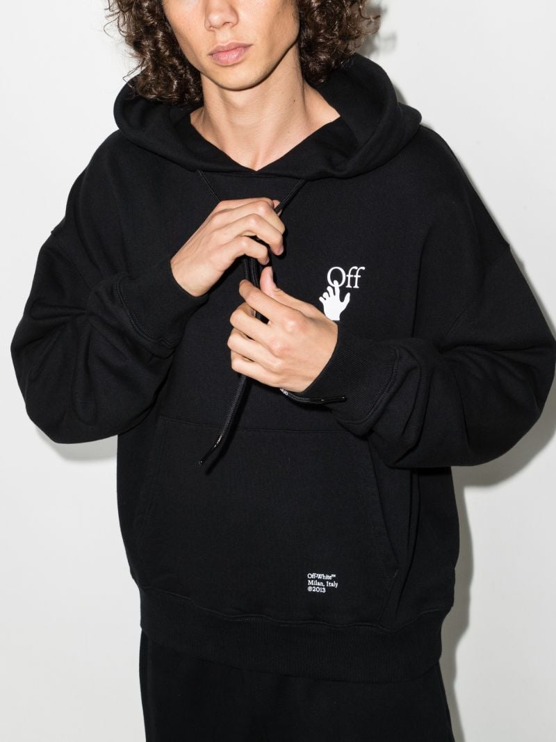 Black Caravaggio Arrows Cotton Hoodie