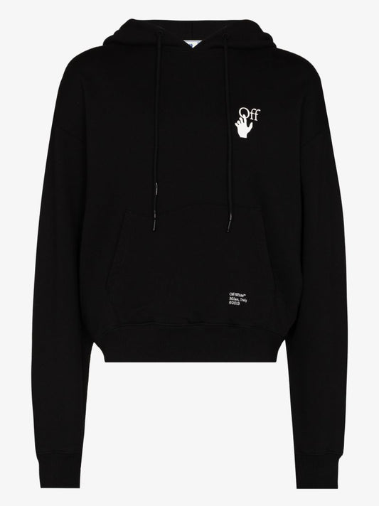Black Caravaggio Arrows Cotton Hoodie