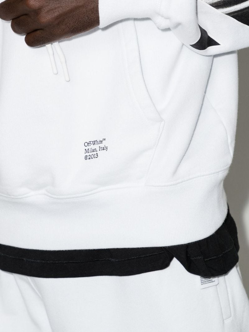 White Caravaggio Print Arrows Cotton Hoodie