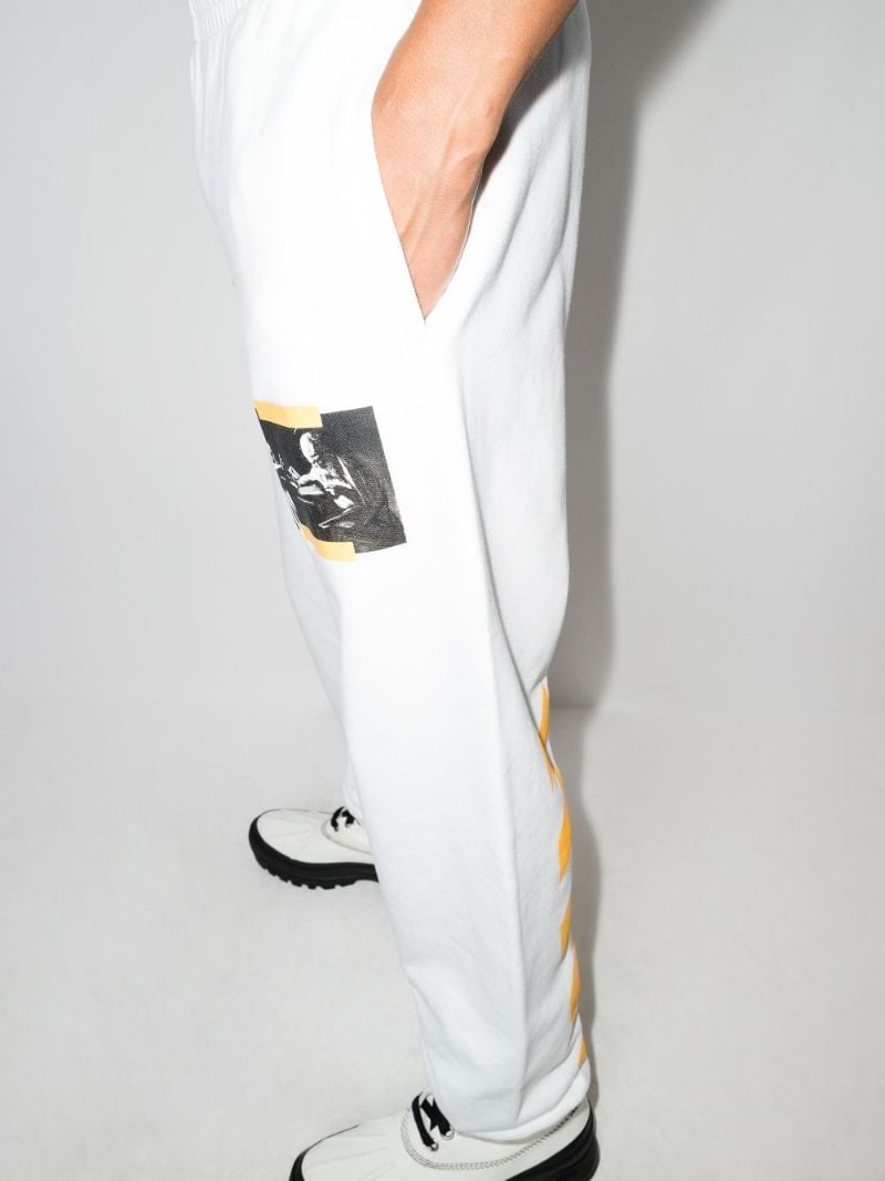 White Caravaggio Painting Cotton Track Pants