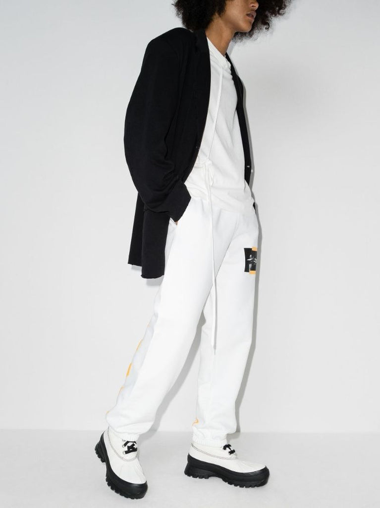 White Caravaggio Painting Cotton Track Pants