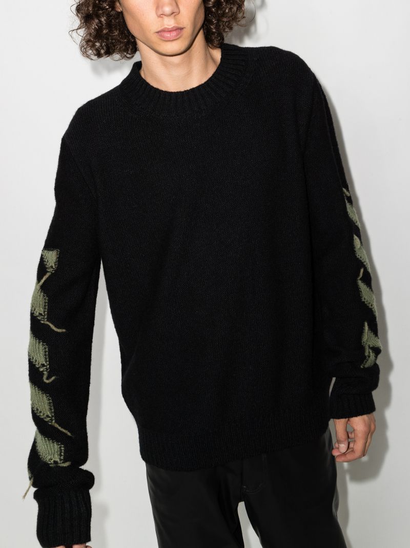 Intarsia Logo Crew Neck Sweater