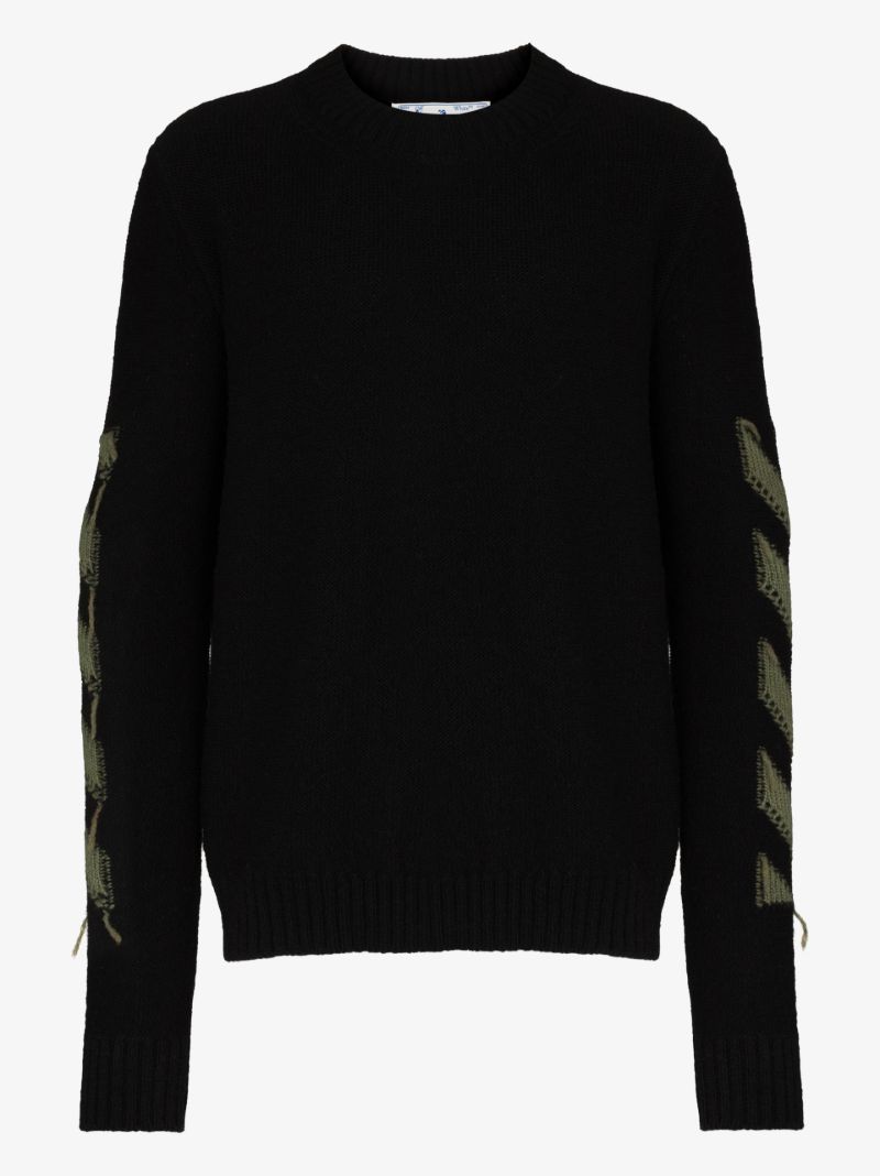 Intarsia Logo Crew Neck Sweater