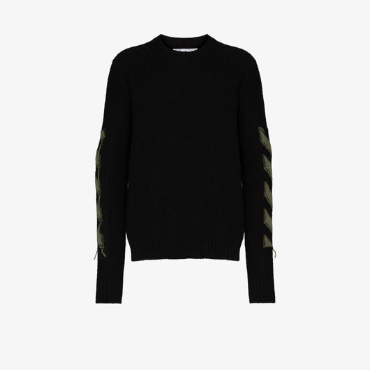Intarsia Logo Crew Neck Sweater