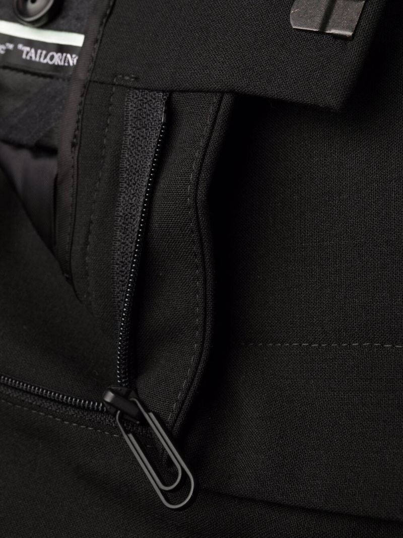 Black Tailored Straight-leg Trousers