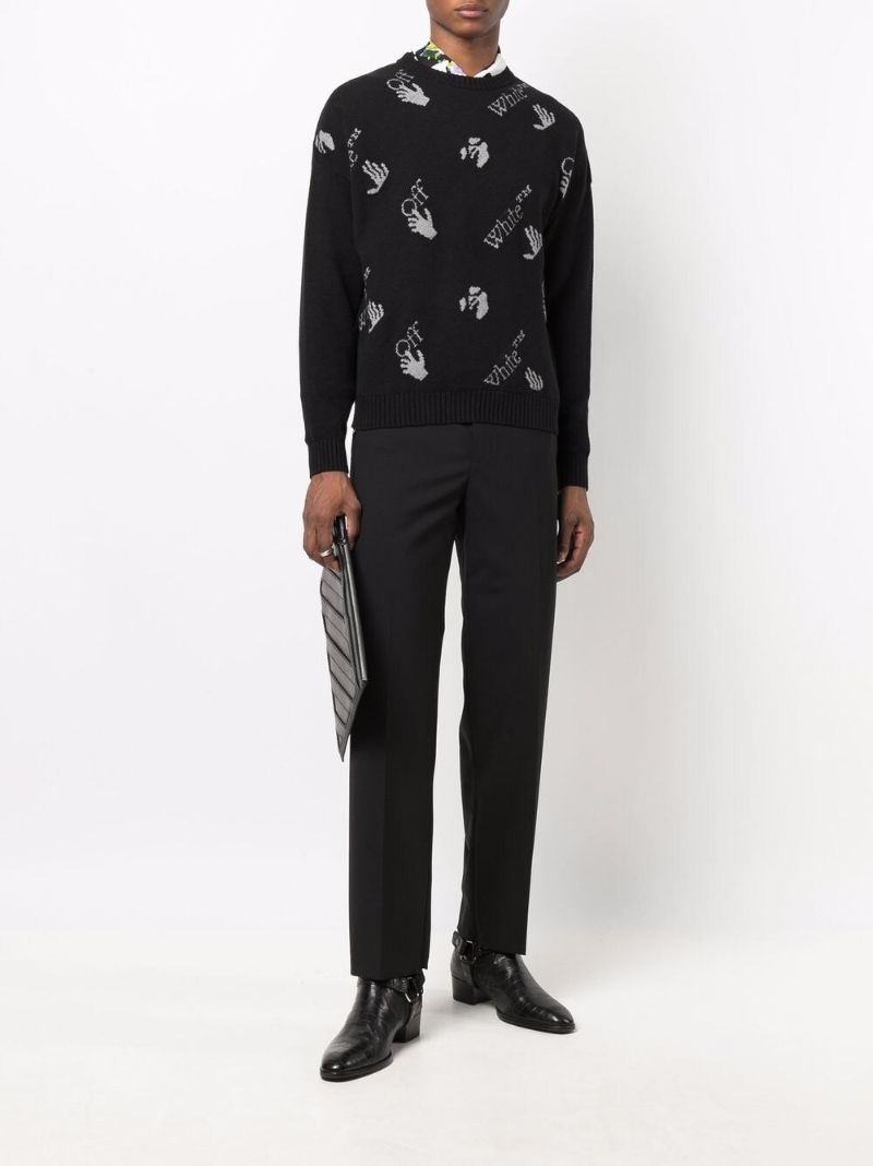 Black Tailored Straight-leg Trousers