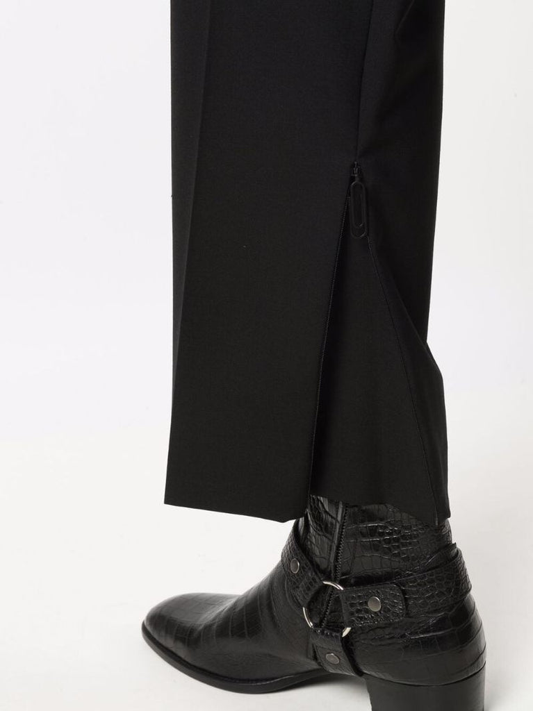 Black Tailored Straight-leg Trousers