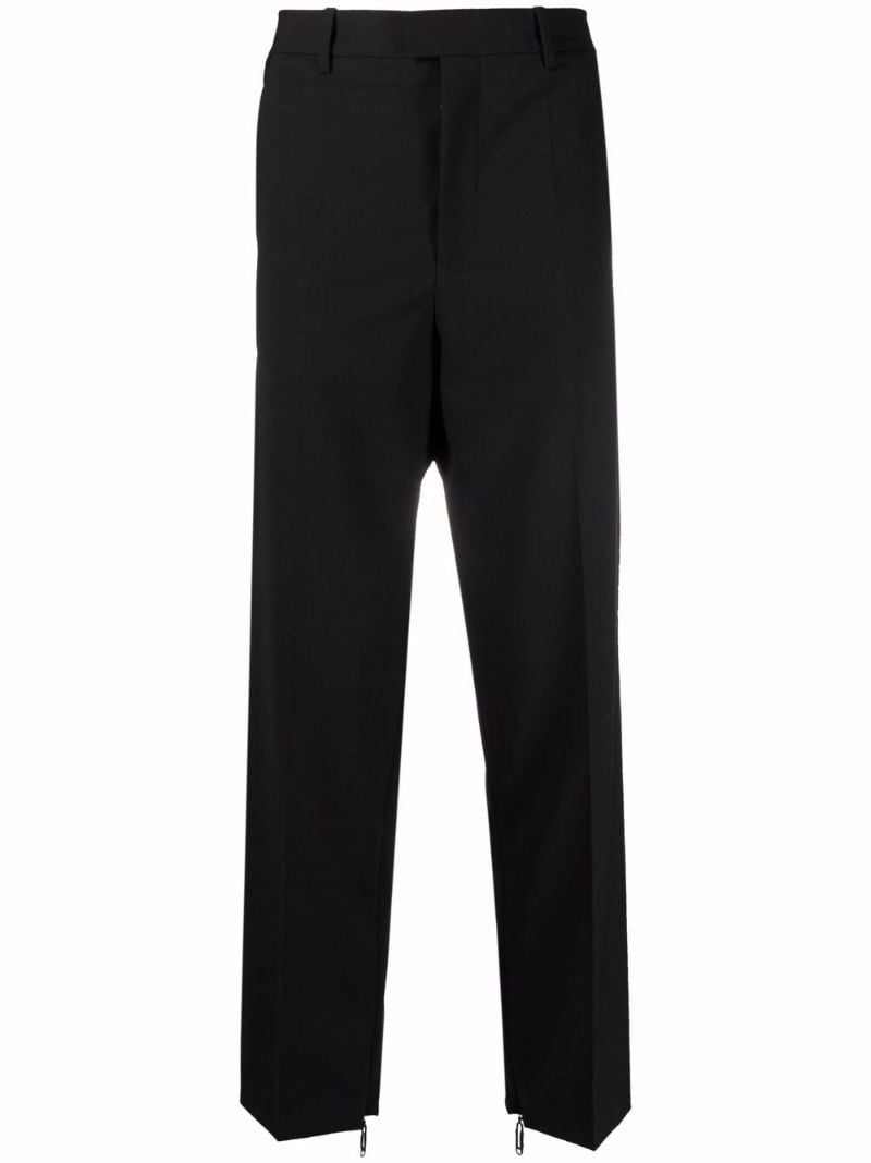 Black Tailored Straight-leg Trousers
