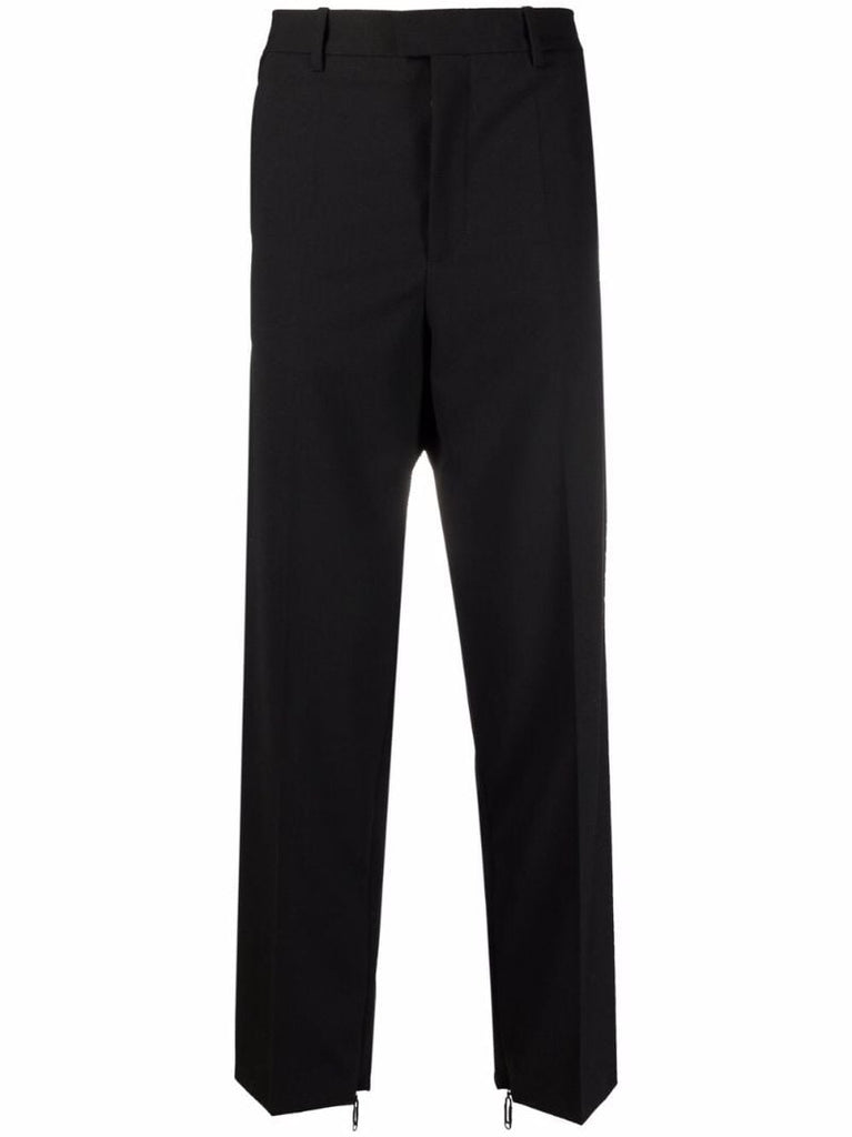Black Tailored Straight-leg Trousers