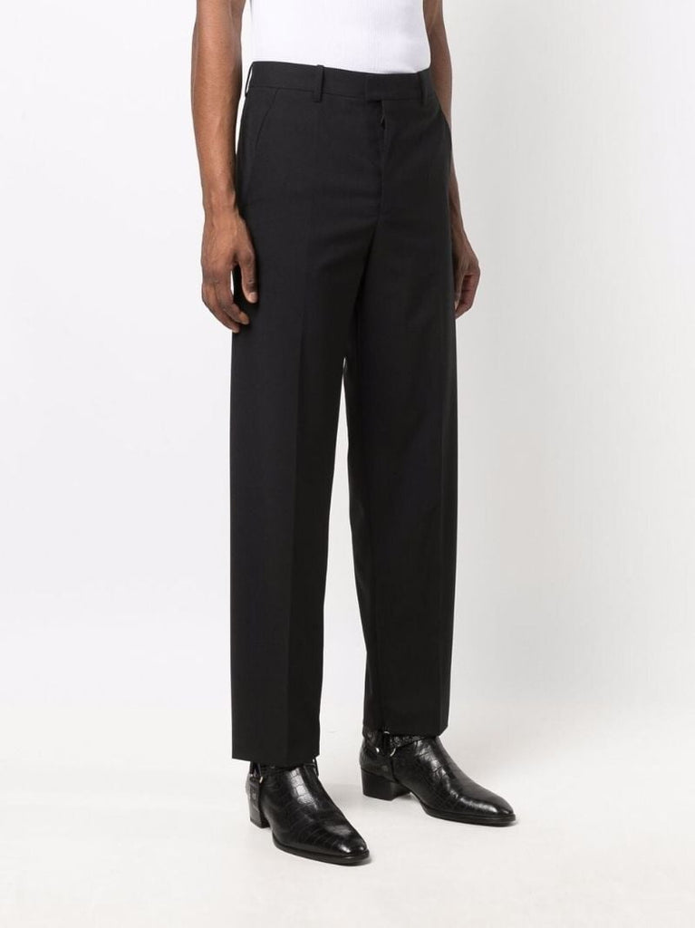 Black Tailored Straight-leg Trousers