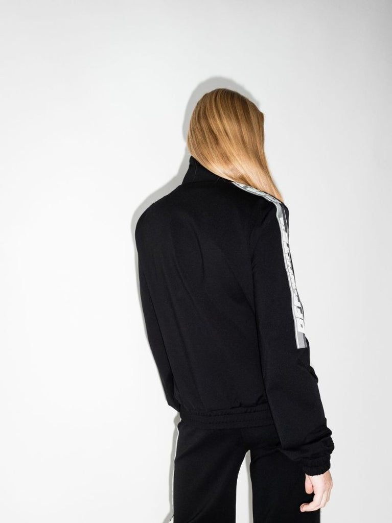 Black Logo Stripe Track Jacket