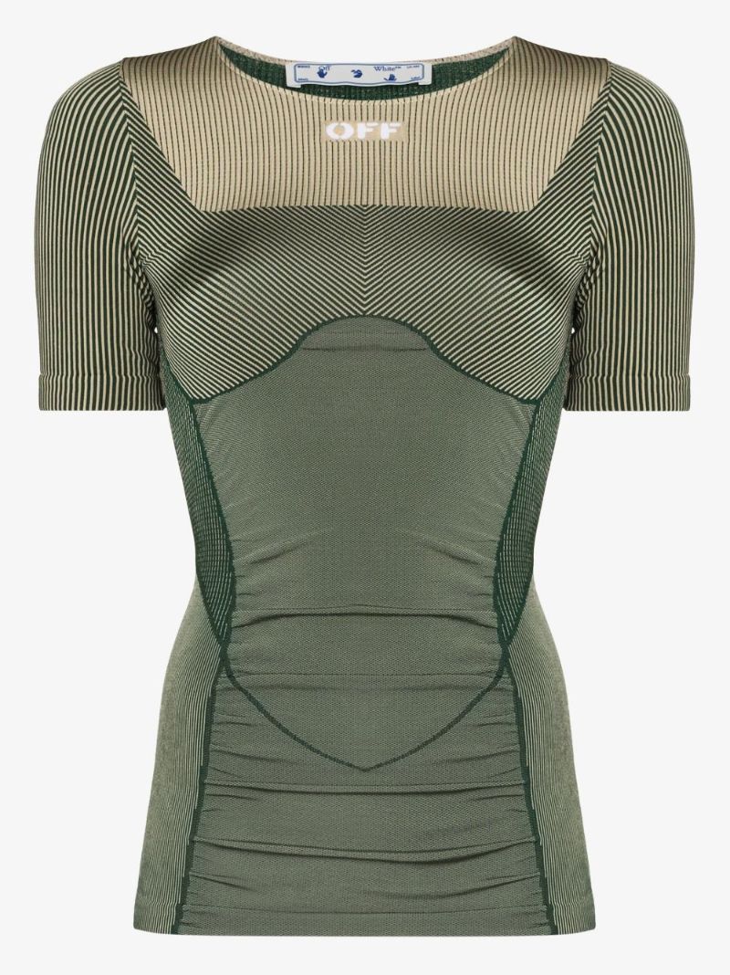 Shiny Seamless Panelled T-shirt