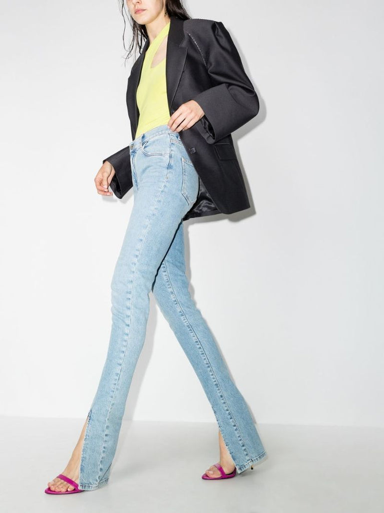 Slit-detail Straight-leg Jeans
