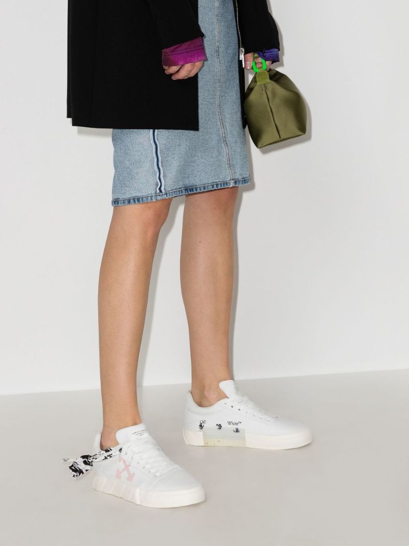 White Low Vulcanized Sneakers