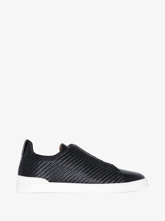 Black Pelletessuta Triple Stitch Sneakers