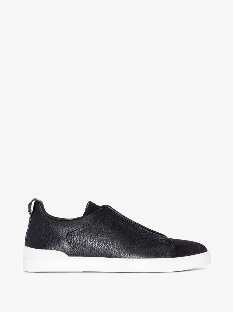 Black Pelletessuta Triple Stitch Sneakers