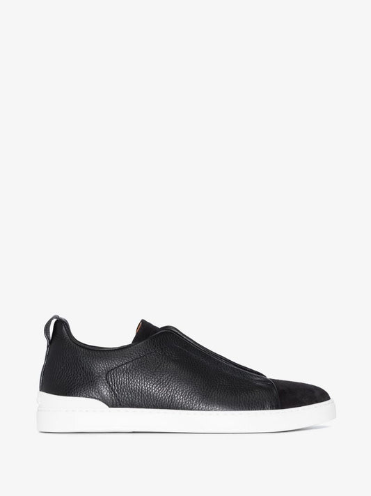 Black Pelletessuta Triple Stitch Sneakers