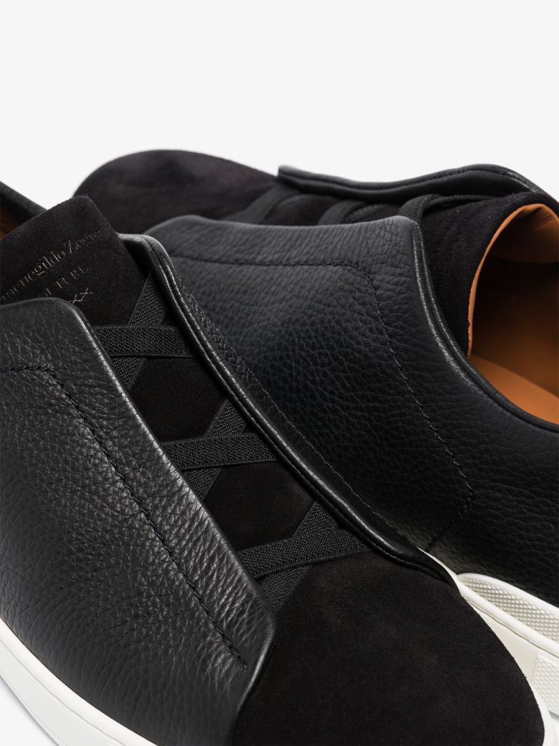 Black Pelletessuta Triple Stitch Sneakers