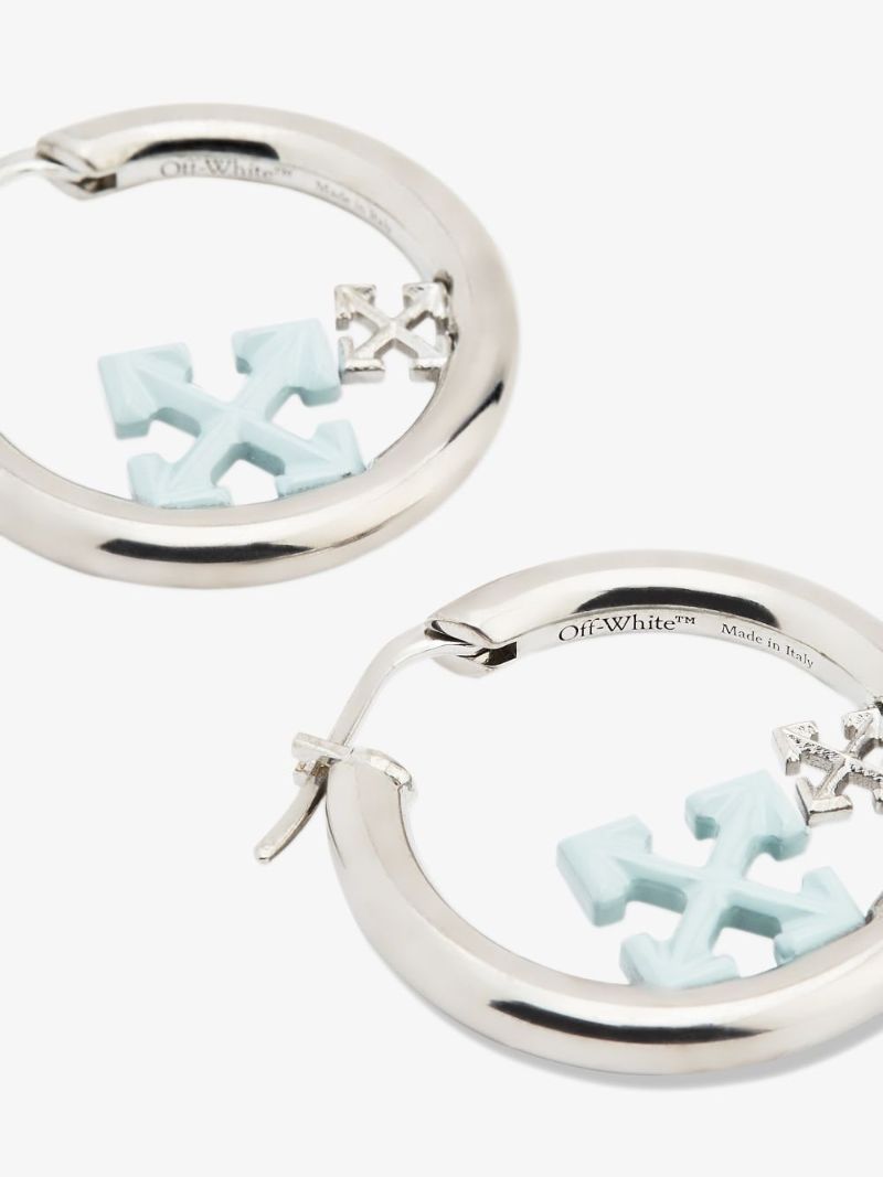 Silver Tone Arrows Hoop Earrings
