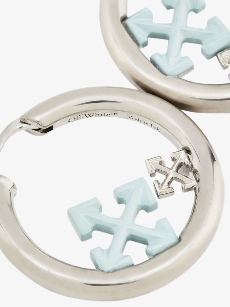 Silver Tone Arrows Hoop Earrings