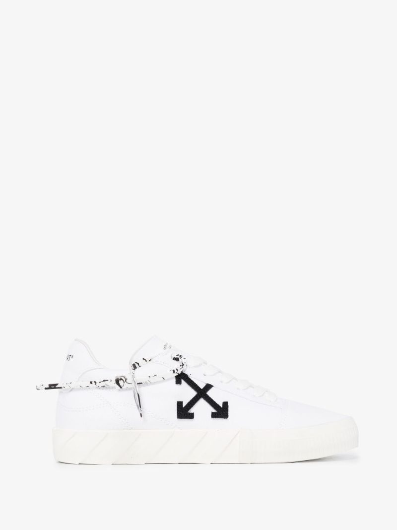 White Vulcanised Low Top Sneakers