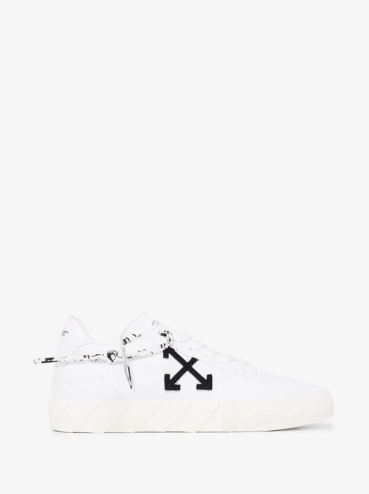 White Vulcanised Low Top Sneakers