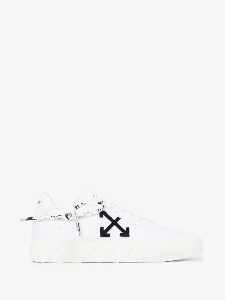 White Vulcanised Low Top Sneakers