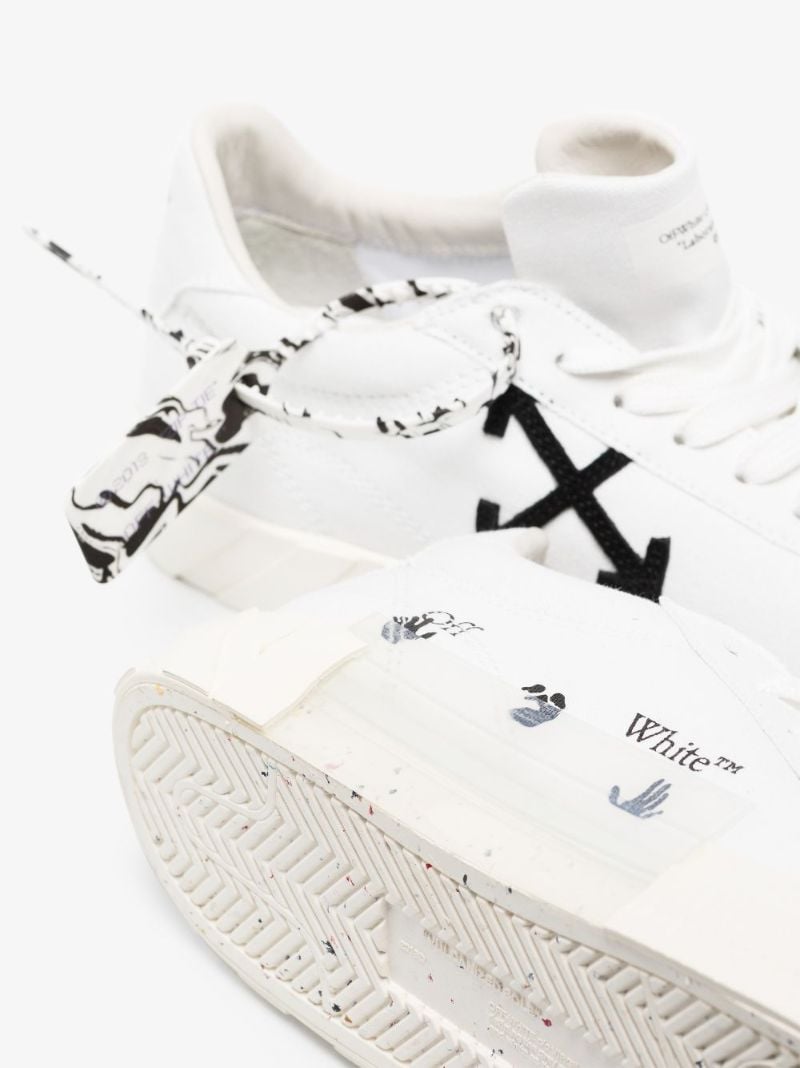 White Vulcanised Low Top Sneakers