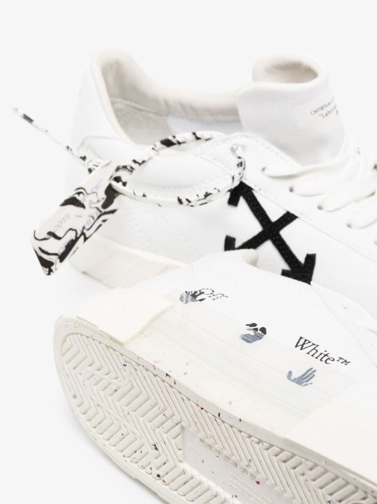 White Vulcanised Low Top Sneakers