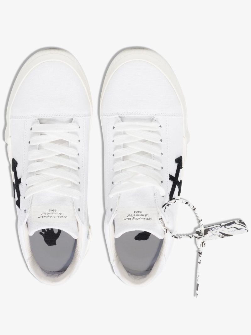 White Vulcanised Low Top Sneakers