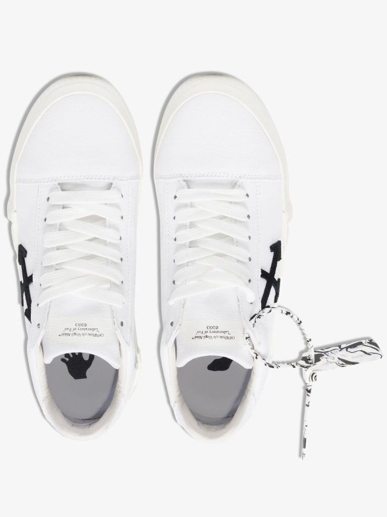 White Vulcanised Low Top Sneakers