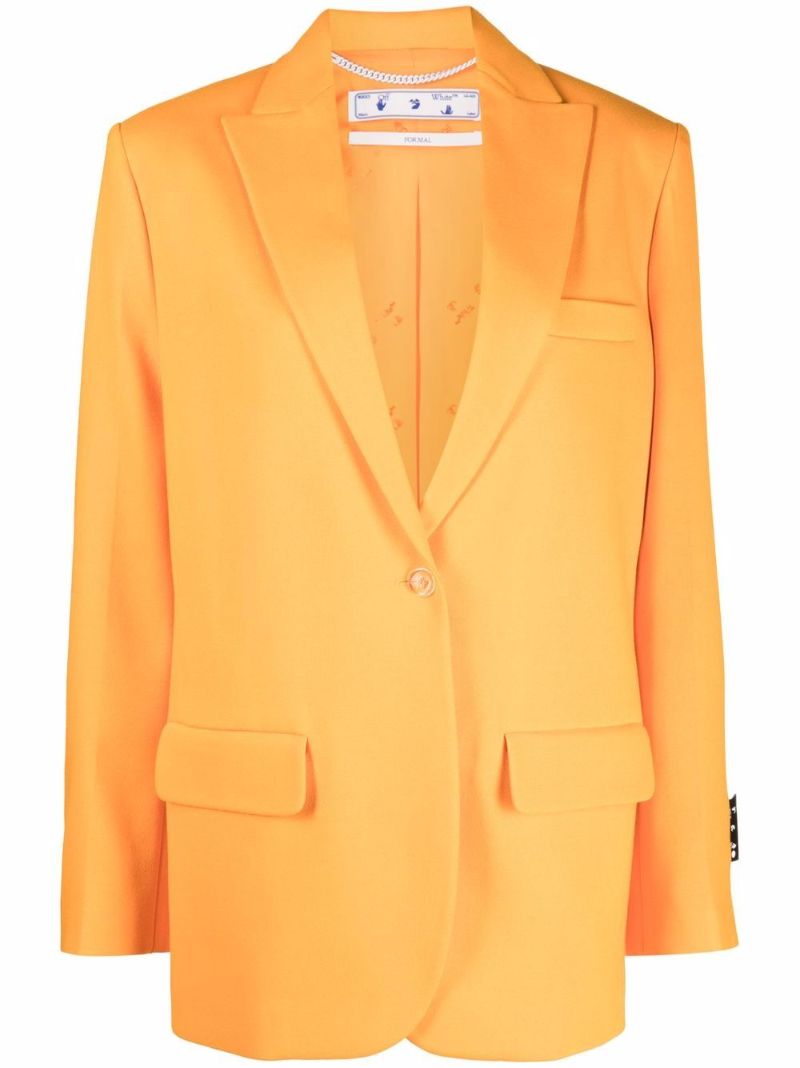 Logo Print Single-breasted Blazer
