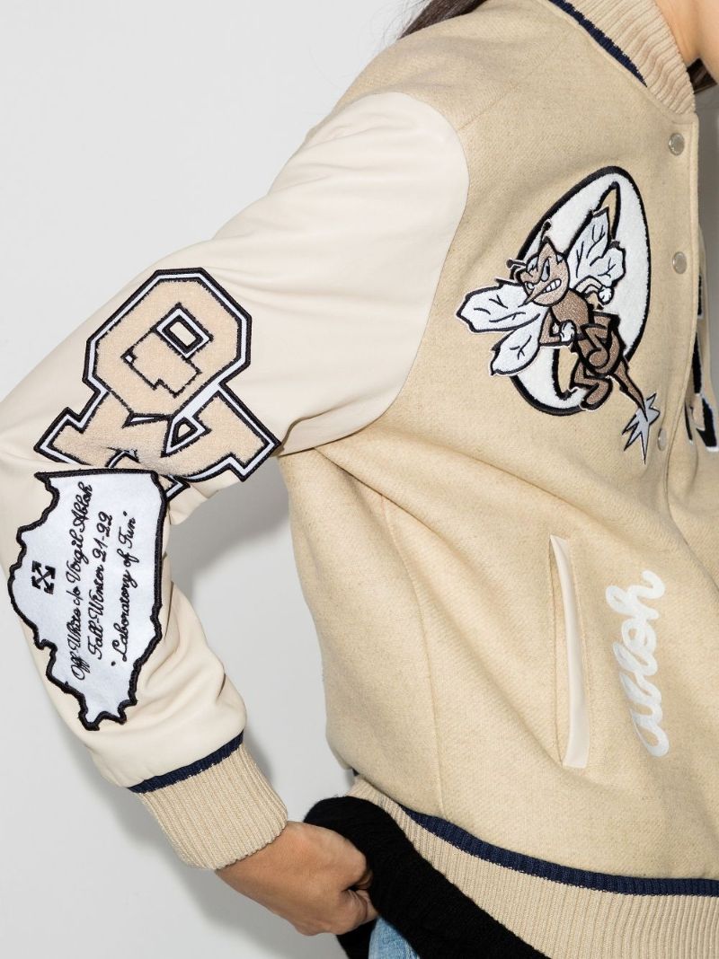 Bee Logo Varsity Bomber Jacket