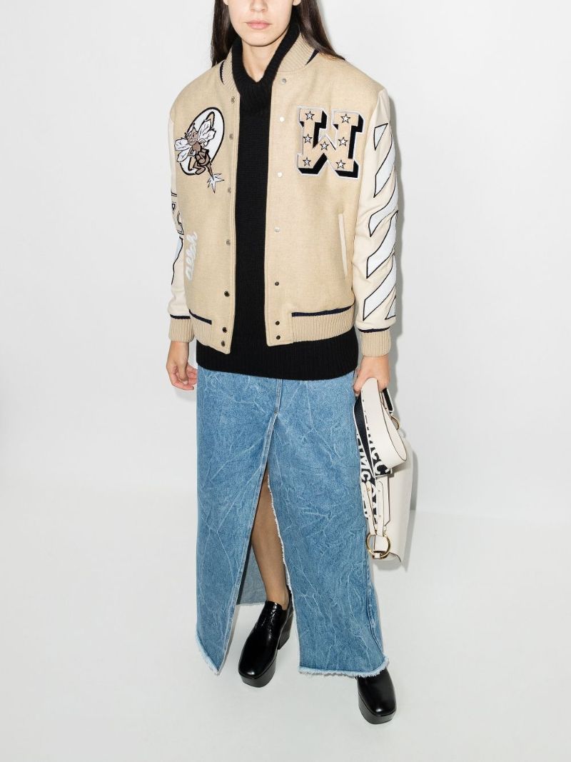 Bee Logo Varsity Bomber Jacket